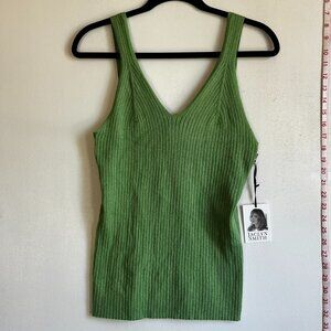 NWT Womens Green Knit Ribbed Tank Top Size L, Jaclyn Smith